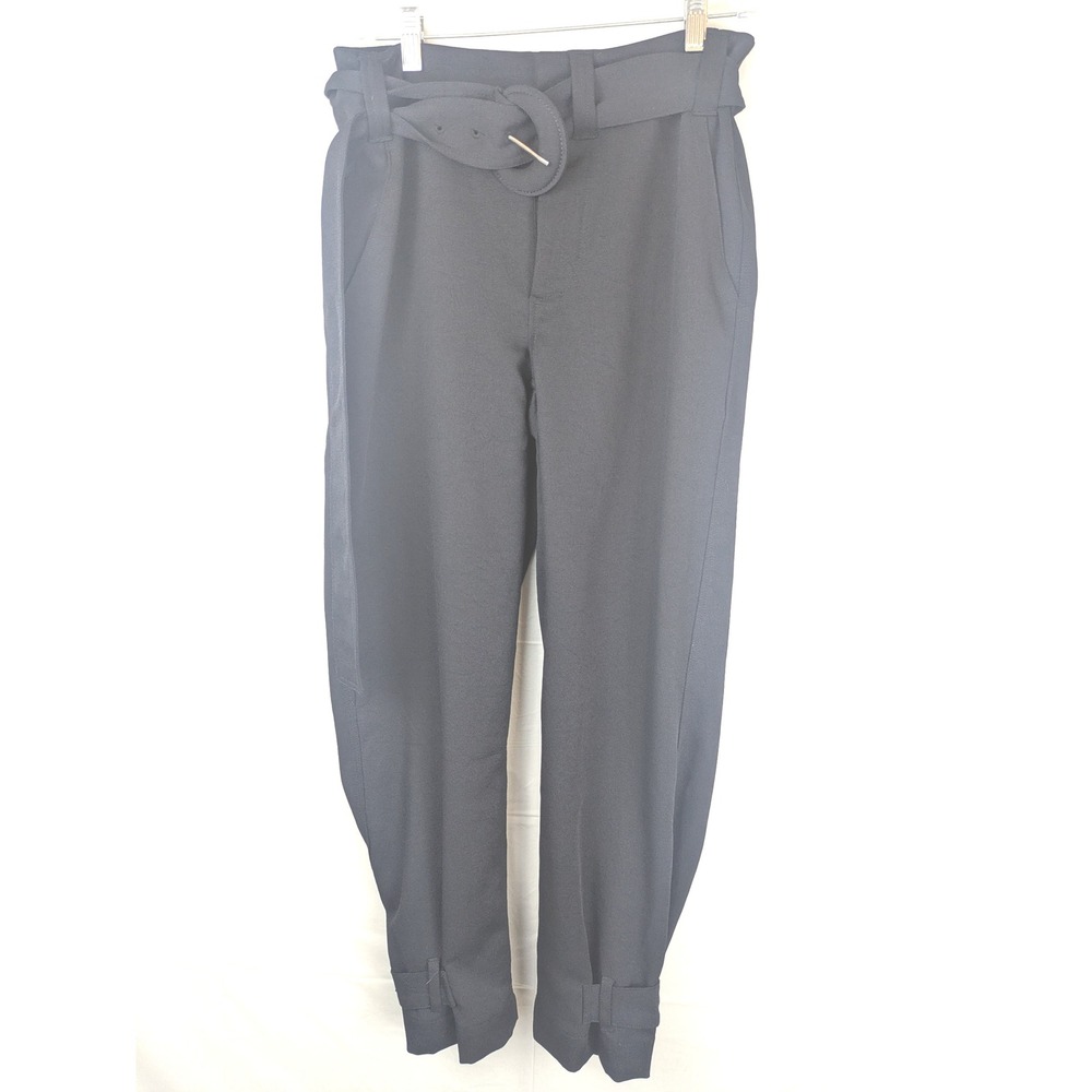 Proenza Schouler White‎ Label Black Belted Paperbag Waist Pants Size 2